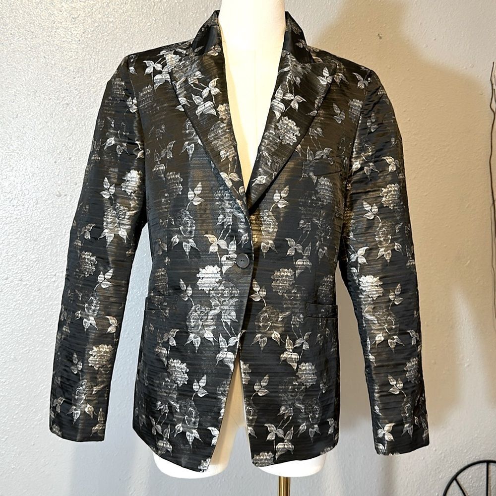 Zanella women’s floral brocade single button jacket/ blazer size 10